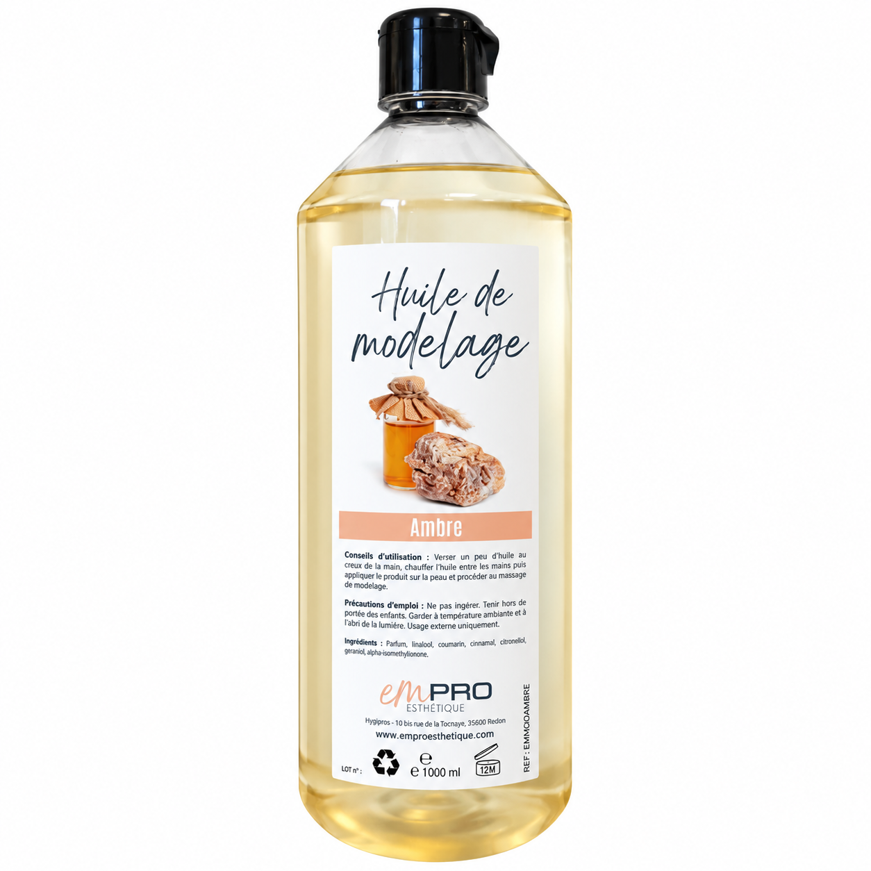 HMA01 HUILE DE MODELAGE AMBRE 1L HUILE DE MODELAGE AMBRE 1L – Image 1
